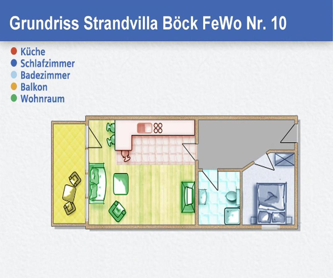 Strandvilla Boeck Fewo 10 Strandnah, Balkon, Meerblick 格洛威 外观 照片